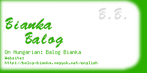 bianka balog business card